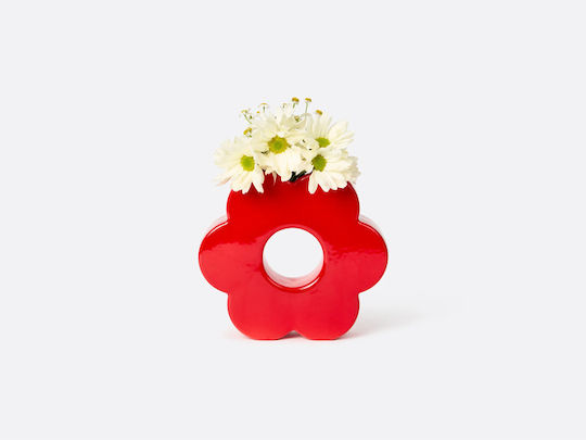 DOIY Διακοσμητικό Βάζο Keramik Rot 18x5x20cm 1Stück