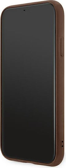 Guess Metal Gold Logo Umschlag Rückseite Kunststoff Braun (iPhone 11)