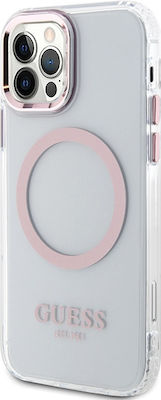 Guess Plastic / Metallic Back Cover Pink (iPhone 12 / 12 Pro)