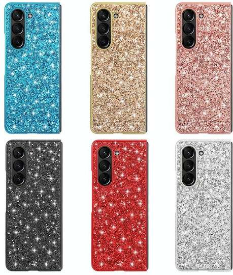 Glitter Umschlag Rückseite Kunststoff Rot (Galaxy Z Fold5)