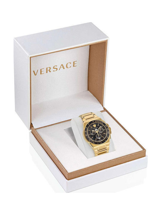 Versace Greca Extreme Men's Watch Chronograph Battery with Gold Metal Bracelet