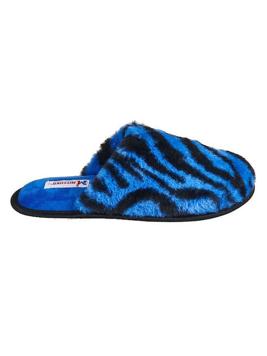 Mitsuko Women's Slippers with Fur Blue