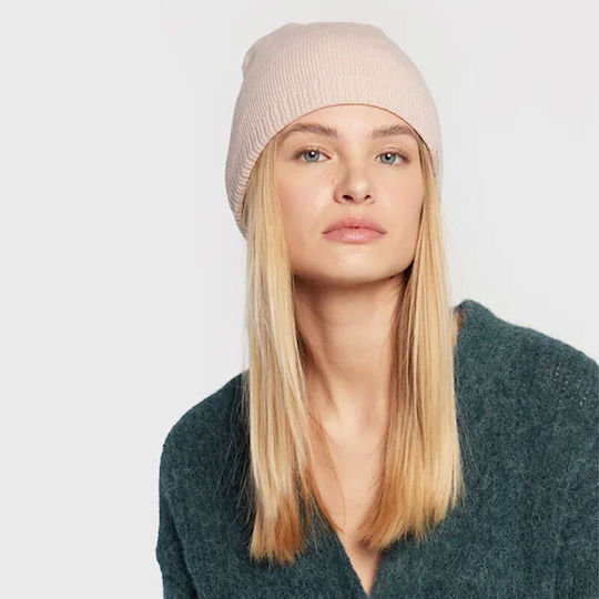 Beanie Unisex Σκούφος Πλεκτός σε Ροζ χρώμα