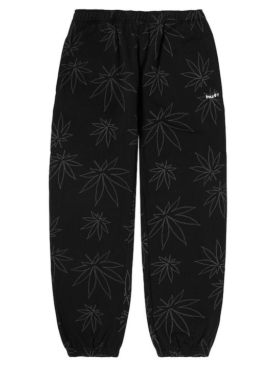 HUF Men's Fleece Sweatpants with Rubber Black