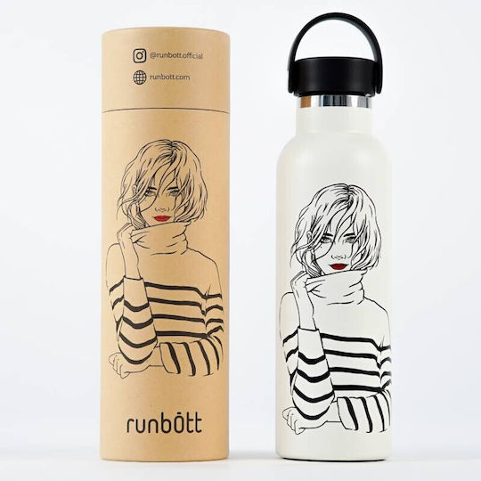 Runbott Μπουκάλι Θερμός Ανοξείδωτο 600ml Λευκό