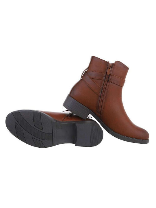 Super Mode Damen Chelsea Stiefeletten Tabac Braun