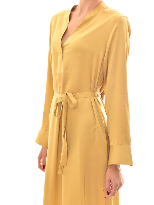 Midi Abendkleid Satin Gold