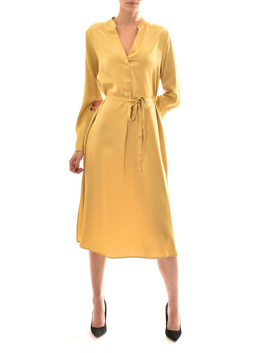 Midi Abendkleid Satin Gold