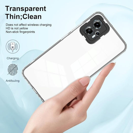 Color Frame Διάφανη Back Cover Σιλικόνης Μαύρο (Moto G13)