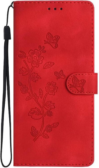 Butterfly Flower Wallet Red (TCL 405)