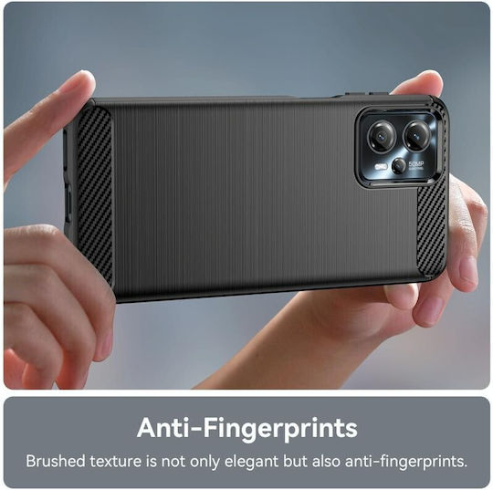 Carbon Fiber Back Cover Σιλικόνης Μαύρο (Moto G13)