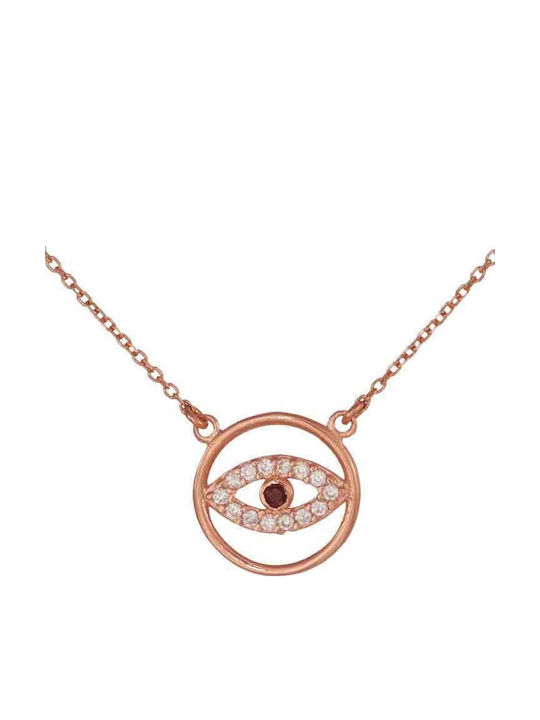 SilverBrand.gr Charm Auge aus Vergoldet Silber mit Zirkon