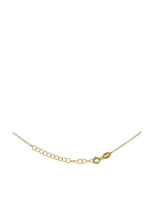SilverBrand.gr Halskette mit Stern-Design aus Vergoldetem Silber mit Zirkon Rosa