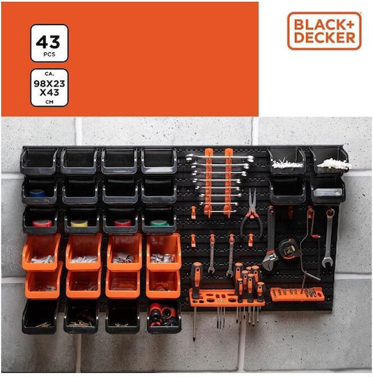 Black & Decker Plastic Tool Bin Organiser W98xD23xH43cm
