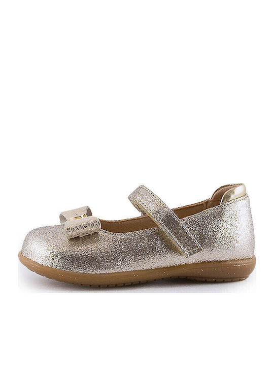 Kids Ballerinas with Hoop & Loop Closure Gold