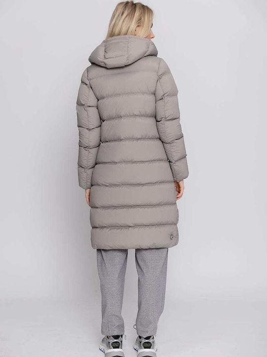 Lungă Jachetă de femei Puffer Waterproof Gri