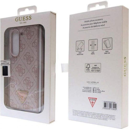 Guess Triangle Back Cover Πλαστικό / Δερμάτινο / Δερματίνης Ροζ (Galaxy Z Fold5)