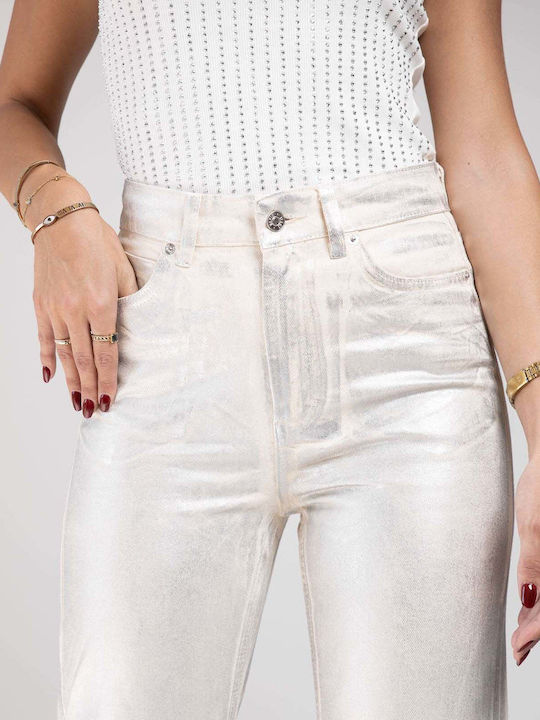 Women's Jean Trousers Flared Beige