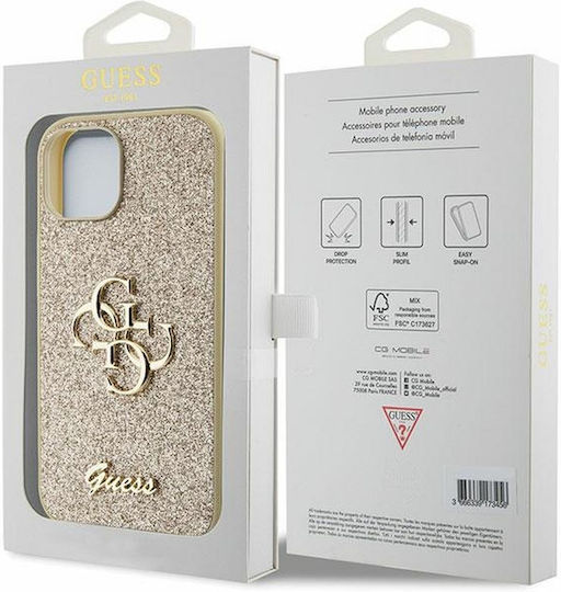 Guess Back Cover Metalic Auriu (iPhone 15)