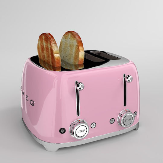 Smeg Toaster 4 Schlitze 2000W Rosa
