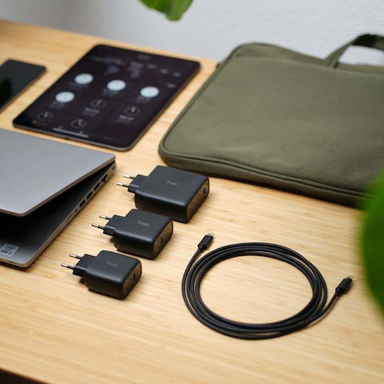 Trust Charger with USB-C Port and Cable USB-C 45W Power Delivery Blacks (Maxo)