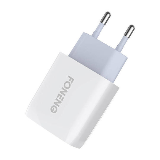 Foneng Φορτιστής με 2 Θύρες USB-A και Καλώδιο Lightning Λευκός (EU30)