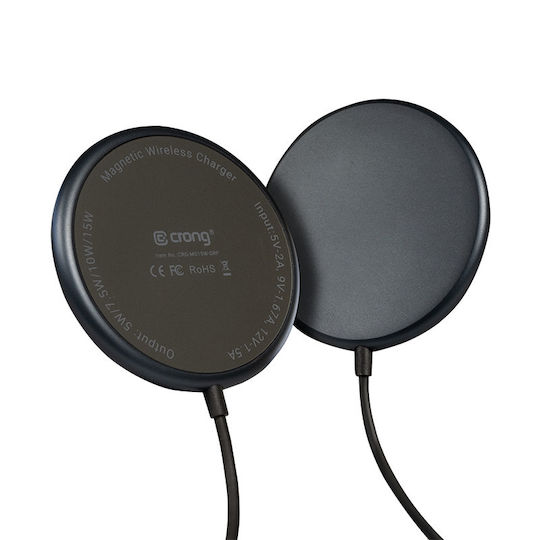 Crong Incarcător Wireless (Qi Pad) 15W Grafit (CRG-MS15W-GRP)