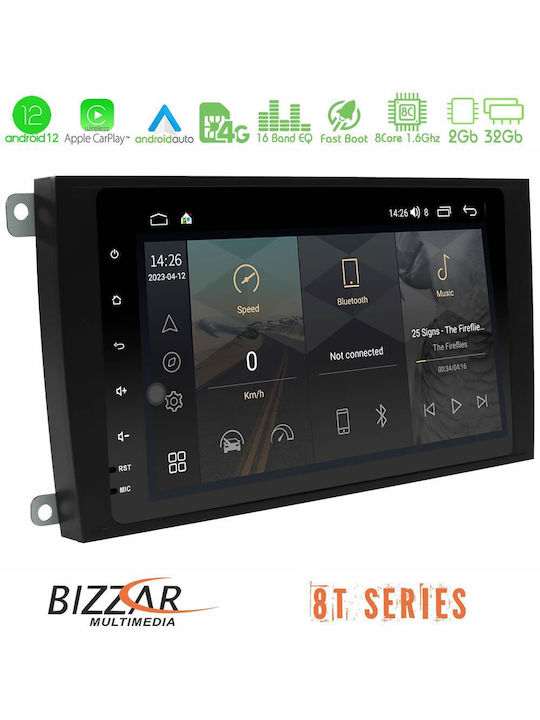 Bizzar Car Audio System for Porsche Cayenne 2003-2010 (Bluetooth/USB/AUX/WiFi/GPS/Apple-Carplay/Android-Auto) with Touch Screen 8"