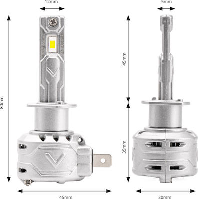 AMiO Λάμπες H1 Canbus LED 6500K Ψυχρό Λευκό 72W 2τμχ