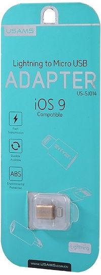 Usams US-SJ014 Convertor Fulgerul masculin în micro USB feminin Aur