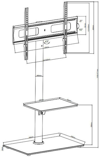 Focus Mount TS564D Βάση Τηλεόρασης Δαπέδου έως 70" και 40kg