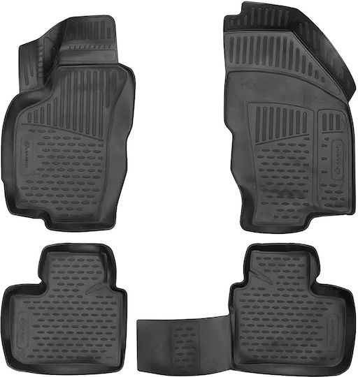 Novline Satz Vorder- und Hintermatten Wannenartig 4Stück aus TPE für Alfa Romeo Alfa 156 1997-2006 Schwarz