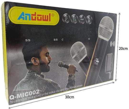 Andowl Q-MIC002 Set Set Wireless Δυναμικό Microphone Handmade for Vocals
