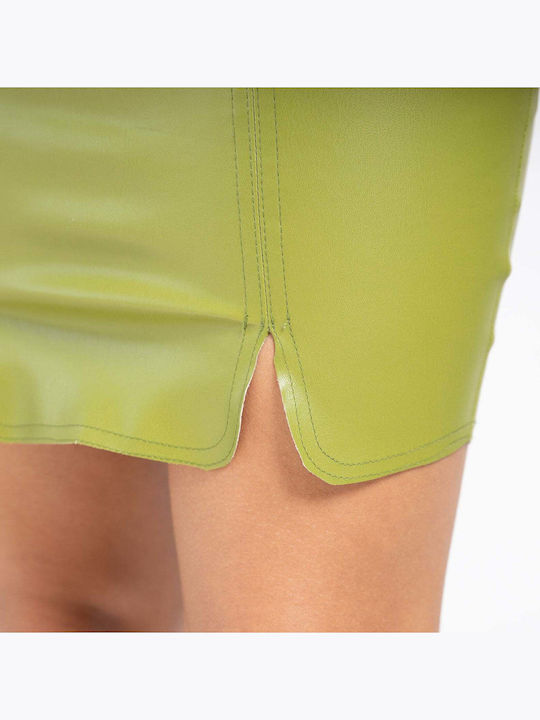 Piele Mini Fustă Verde