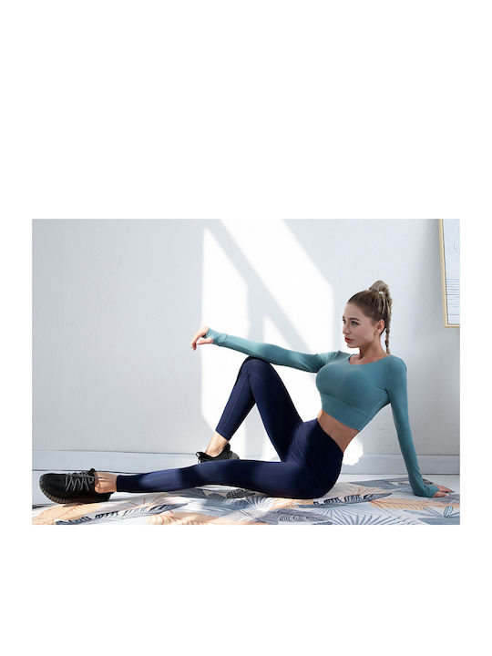 Ramona Training Γυναικείο Cropped Κολάν Ψηλόμεσο Navy Μπλε
