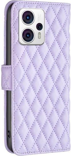 Puff Rhombus Brieftasche Lila (Moto G13)