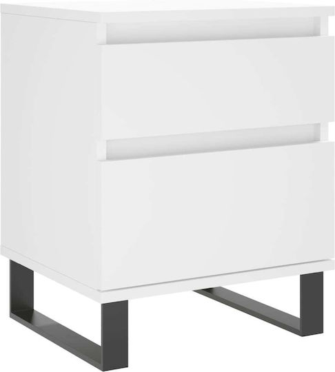 Комоди Дървени Бели 2бр 40x35x50см