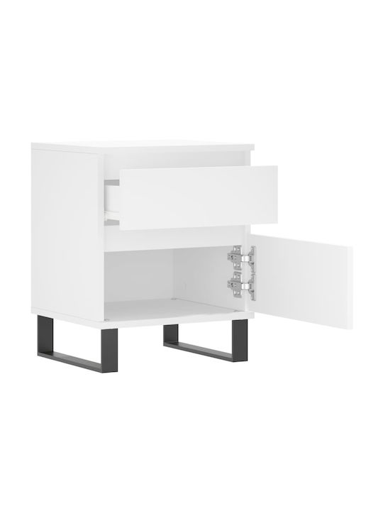 Wooden Bedside Tables White 2 Pieces 40x35x50cm