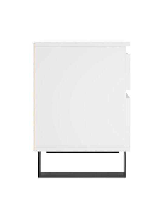 Wooden Bedside Tables White 2 Pieces 40x35x50cm