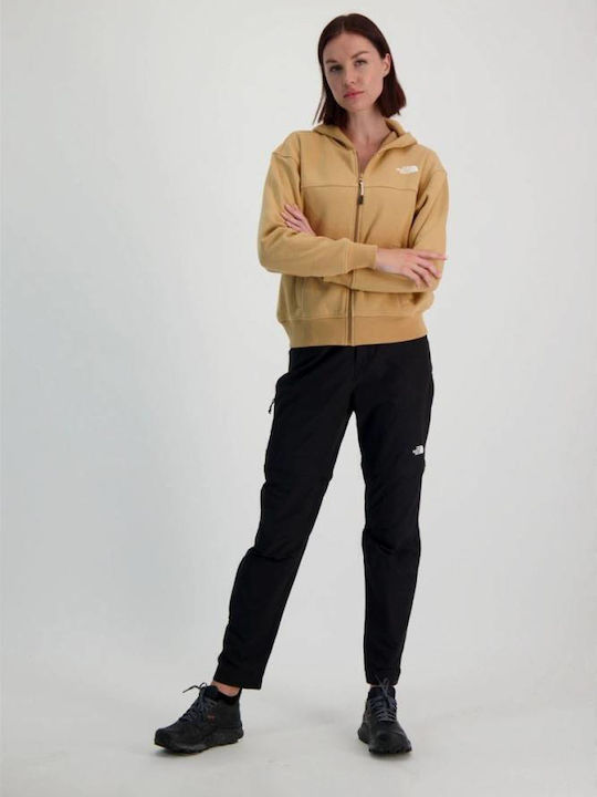 Women's Sweatshirt Jacket Hooded Brown