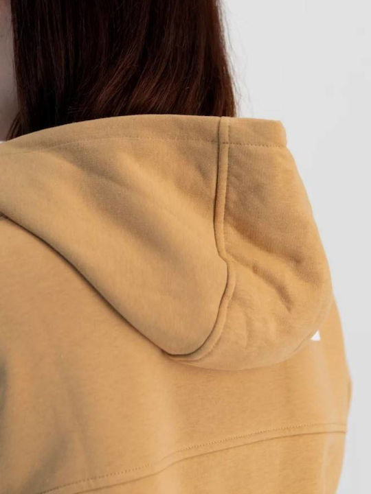 Women's Sweatshirt Jacket Hooded Brown