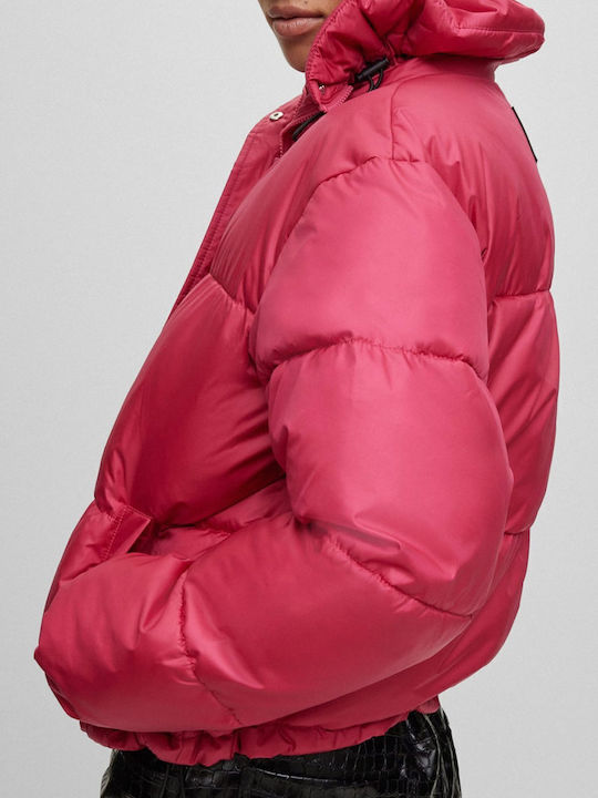 Fary1 Scurtă Jachetă de femei Puffer Fuchsia