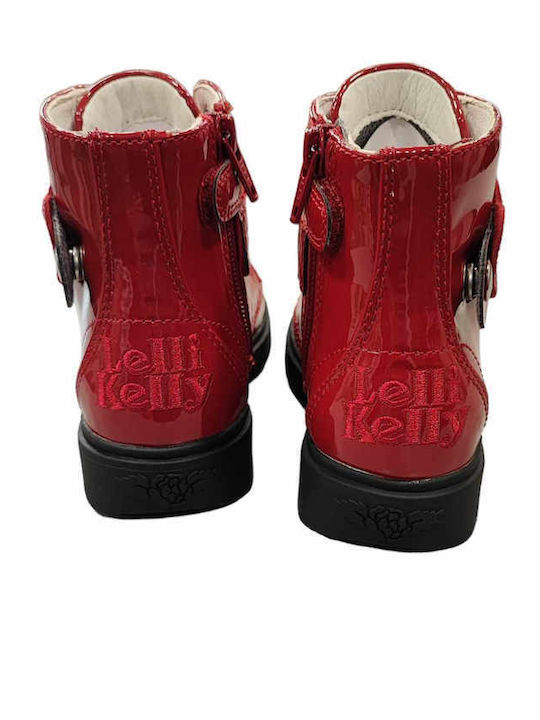 Vernice Kinderstiefel aus Lackleder mit Reißverschluss Rot