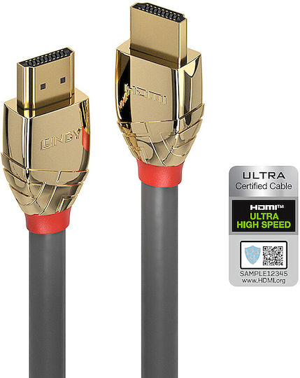 Lindy Gold Line HDMI 2.1 Ultra High Speed 48Gbps 4K 120Hz HDR VRR Cable HDMI male - HDMI male 3m Μαύρο