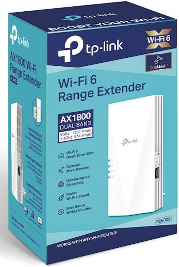 TP-LINK RE600X v3 Мрежов Удължител на WiFi Двулентов (2.4 и 5GHz) 1750Mbps