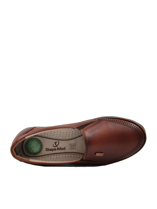 Leder Damen Mokassins in Braun Farbe