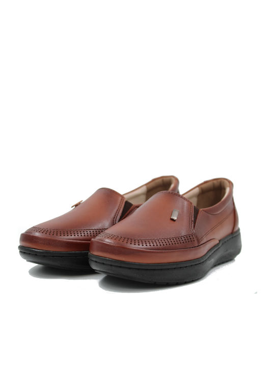 Leder Damen Mokassins in Braun Farbe
