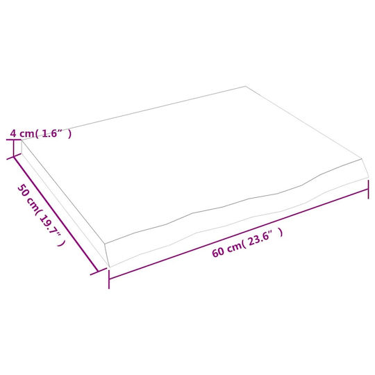 vidaXL Waschtisch ohne Waschbecken L60xB50xH4cm Braun