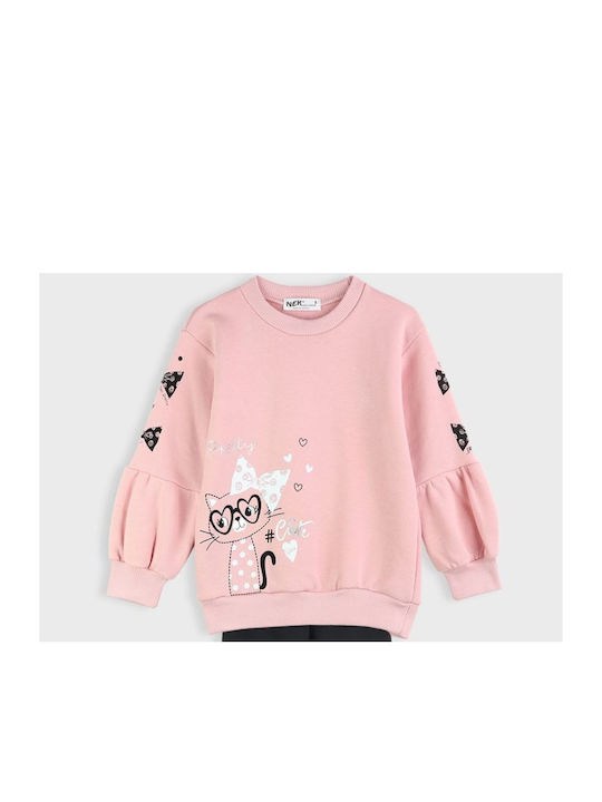 Nek Kids Wear Set pentru copii cu Colanți Magazin online de iarnă 2buc Roz