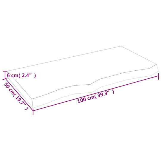 vidaXL Countertop without Sink L100xW50xH6cm Dark Grey